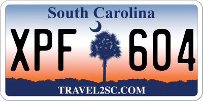 SC license plate XPF604