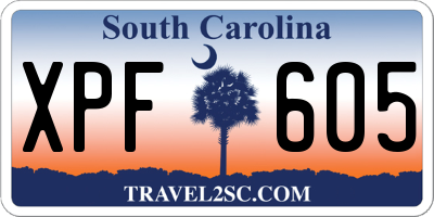 SC license plate XPF605