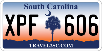 SC license plate XPF606