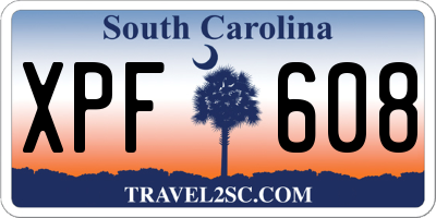 SC license plate XPF608