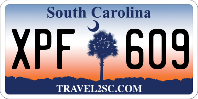 SC license plate XPF609