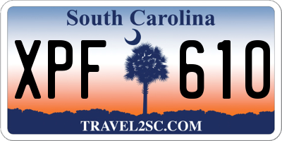 SC license plate XPF610