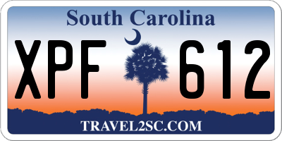 SC license plate XPF612