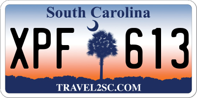 SC license plate XPF613