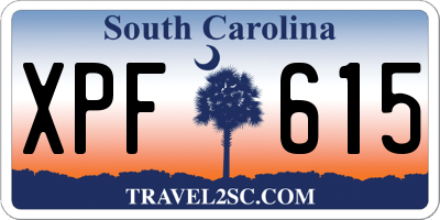 SC license plate XPF615