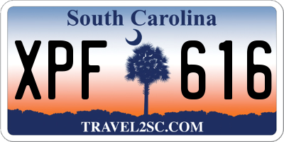 SC license plate XPF616