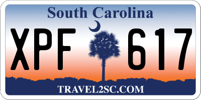 SC license plate XPF617