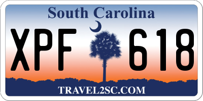 SC license plate XPF618