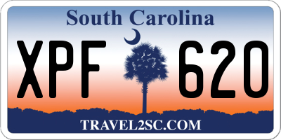 SC license plate XPF620