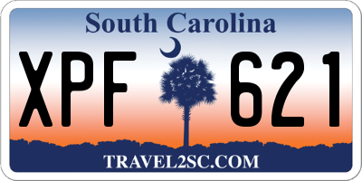 SC license plate XPF621