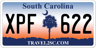 SC license plate XPF622