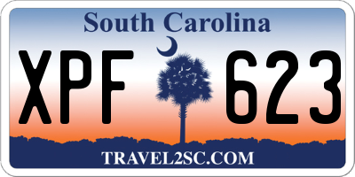 SC license plate XPF623