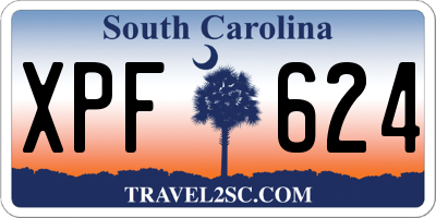SC license plate XPF624