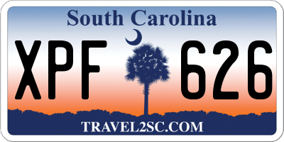 SC license plate XPF626