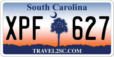SC license plate XPF627