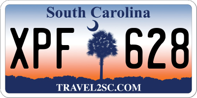 SC license plate XPF628