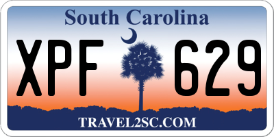 SC license plate XPF629