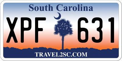 SC license plate XPF631
