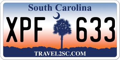 SC license plate XPF633