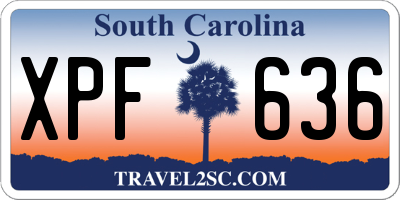 SC license plate XPF636