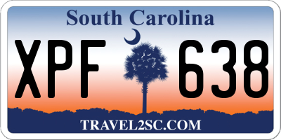 SC license plate XPF638