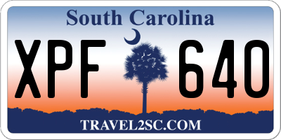 SC license plate XPF640