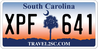 SC license plate XPF641