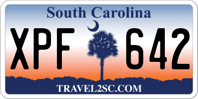 SC license plate XPF642