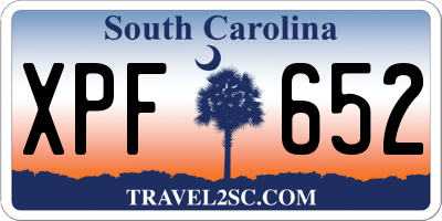 SC license plate XPF652
