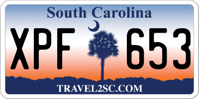 SC license plate XPF653