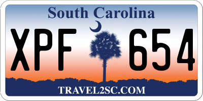 SC license plate XPF654