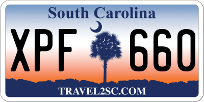 SC license plate XPF660
