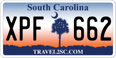 SC license plate XPF662