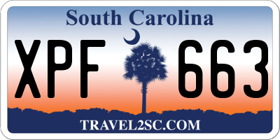 SC license plate XPF663
