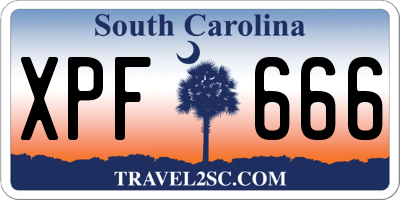SC license plate XPF666