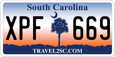 SC license plate XPF669