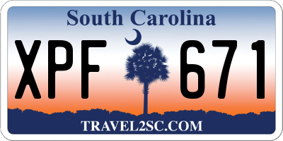 SC license plate XPF671