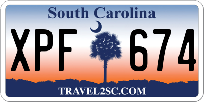 SC license plate XPF674