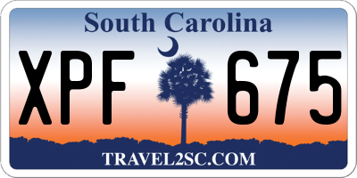 SC license plate XPF675
