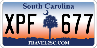 SC license plate XPF677