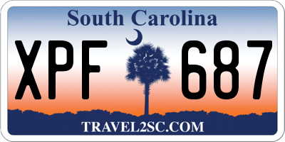 SC license plate XPF687
