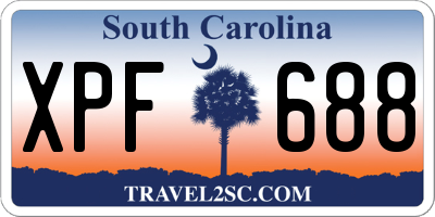 SC license plate XPF688