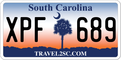 SC license plate XPF689