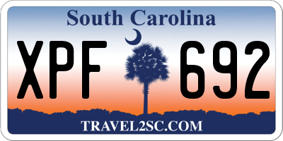 SC license plate XPF692