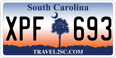 SC license plate XPF693
