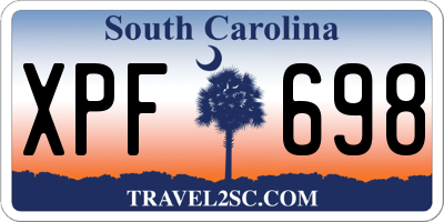 SC license plate XPF698