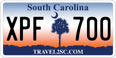 SC license plate XPF700