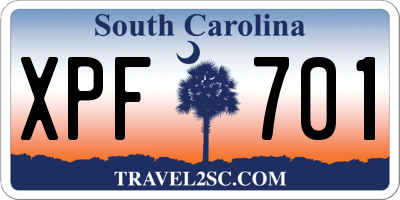 SC license plate XPF701