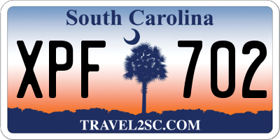 SC license plate XPF702