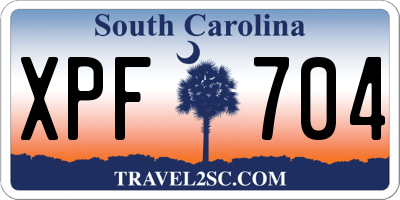 SC license plate XPF704